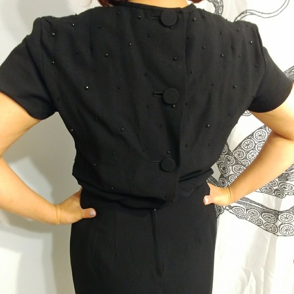 Classy Authentic vintage black beaded dress - Picture 6 of 6